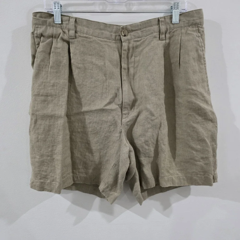 Banana Republic Mens Linen Shorts Size‎ 35 Tan Business Casual